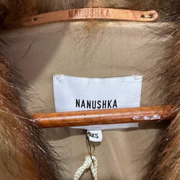 NANUSHKA (xs) NEW with tags Longline faux fur in rusty brown - Picture 8 of 14